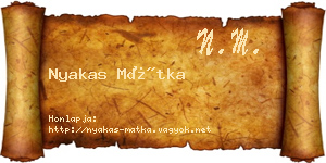 Nyakas Mátka névjegykártya
